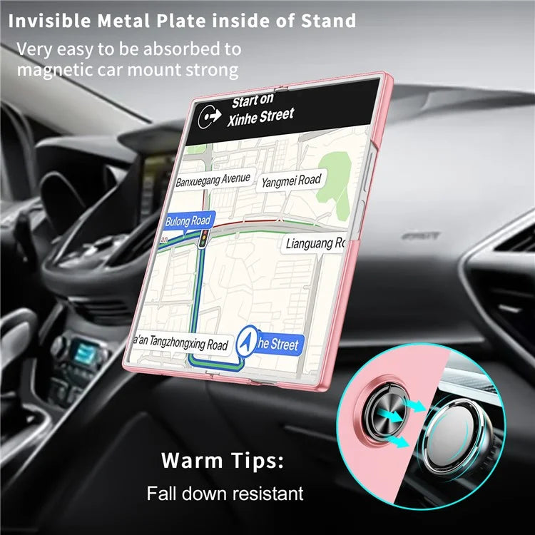 For Samsung Galaxy Z Fold6 5G Case Ring Kickstand PC Phone Cover Support Car Mount