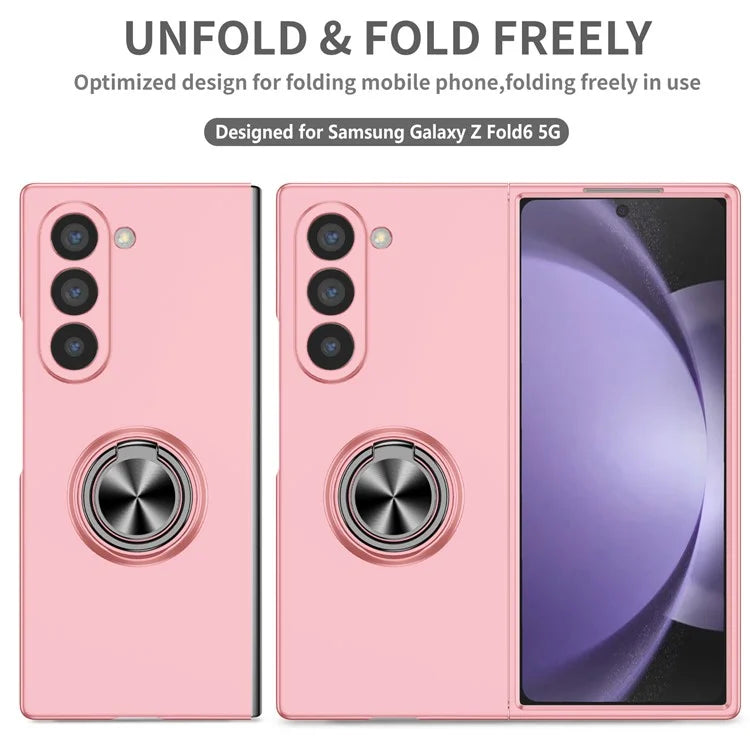For Samsung Galaxy Z Fold6 5G Case Ring Kickstand PC Phone Cover Support Car Mount