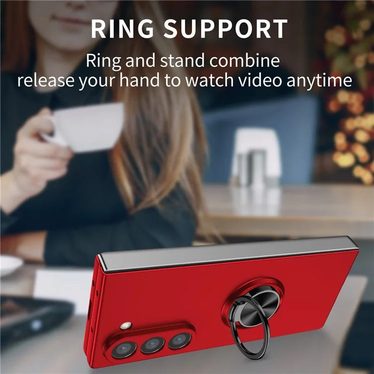 For Samsung Galaxy Z Fold6 5G Case Ring Kickstand PC Phone Cover Support Car Mount