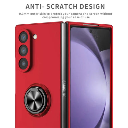 For Samsung Galaxy Z Fold6 5G Case Ring Kickstand PC Phone Cover Support Car Mount