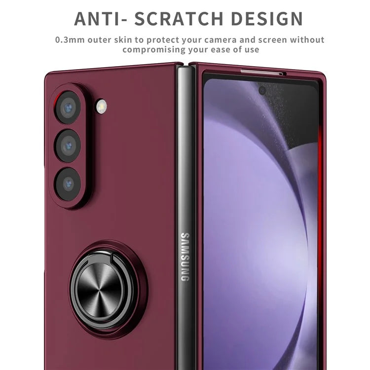 For Samsung Galaxy Z Fold6 5G Case Ring Kickstand PC Phone Cover Support Car Mount
