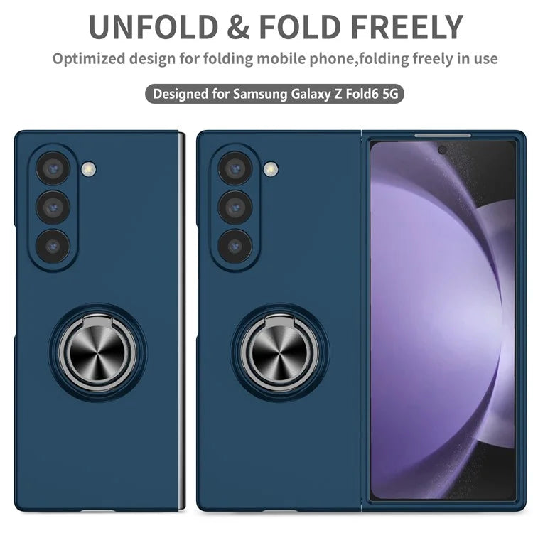 For Samsung Galaxy Z Fold6 5G Case Ring Kickstand PC Phone Cover Support Car Mount