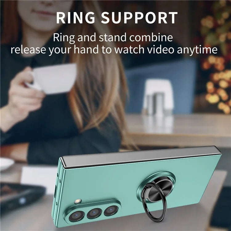 For Samsung Galaxy Z Fold6 5G Case Ring Kickstand PC Phone Cover Support Car Mount
