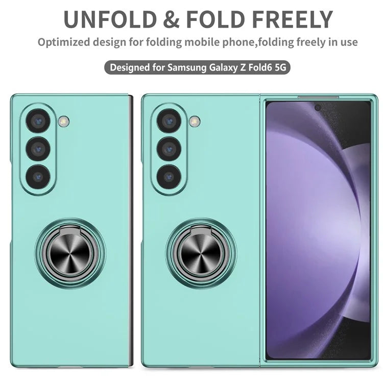 For Samsung Galaxy Z Fold6 5G Case Ring Kickstand PC Phone Cover Support Car Mount