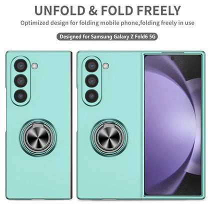 For Samsung Galaxy Z Fold6 5G Case Ring Kickstand PC Phone Cover Support Car Mount