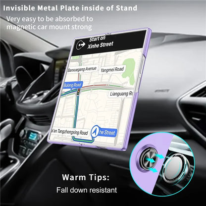 For Samsung Galaxy Z Fold6 5G Case Ring Kickstand PC Phone Cover Support Car Mount