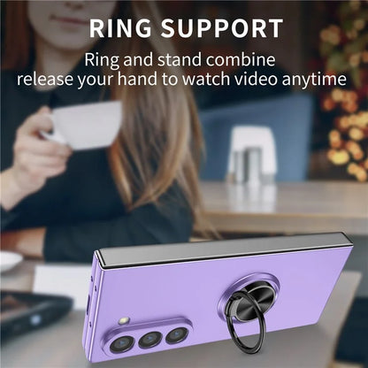 For Samsung Galaxy Z Fold6 5G Case Ring Kickstand PC Phone Cover Support Car Mount