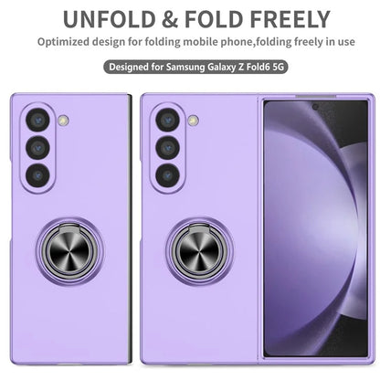 For Samsung Galaxy Z Fold6 5G Case Ring Kickstand PC Phone Cover Support Car Mount