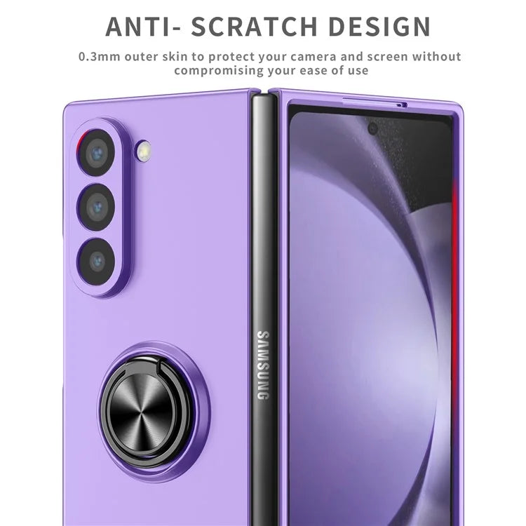 For Samsung Galaxy Z Fold6 5G Case Ring Kickstand PC Phone Cover Support Car Mount
