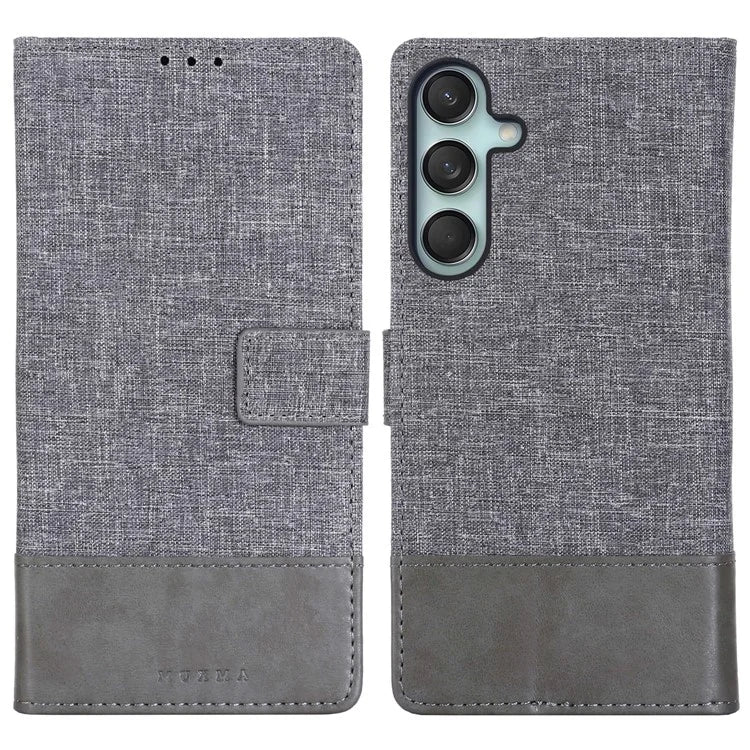 MUXMA MX102 For Samsung Galaxy F55 5G / C55 5G / M55 5G Case Canvas+Leather+TPU Phone Wallet Cover