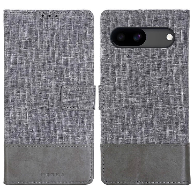 MUXMA MX102 For Google Pixel 8a Case Canvas+Leather+TPU Phone Wallet Cover