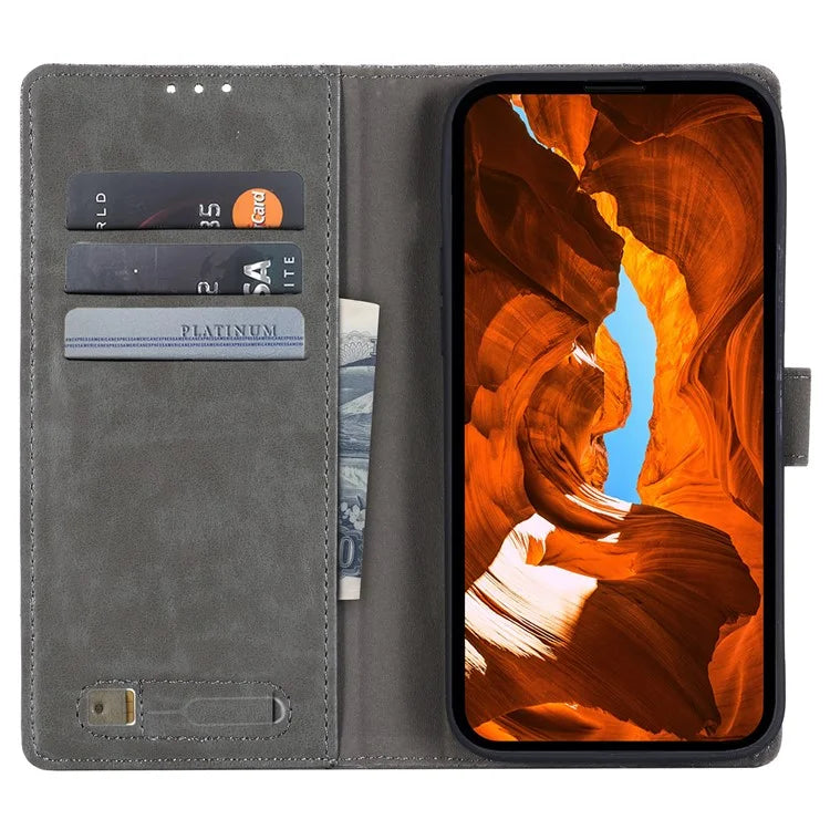 MUXMA MX102 For Google Pixel 8a Case Canvas+Leather+TPU Phone Wallet Cover