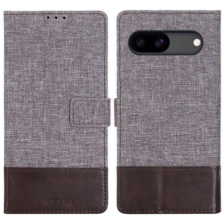 MUXMA MX102 For Google Pixel 8a Case Canvas+Leather+TPU Phone Wallet Cover