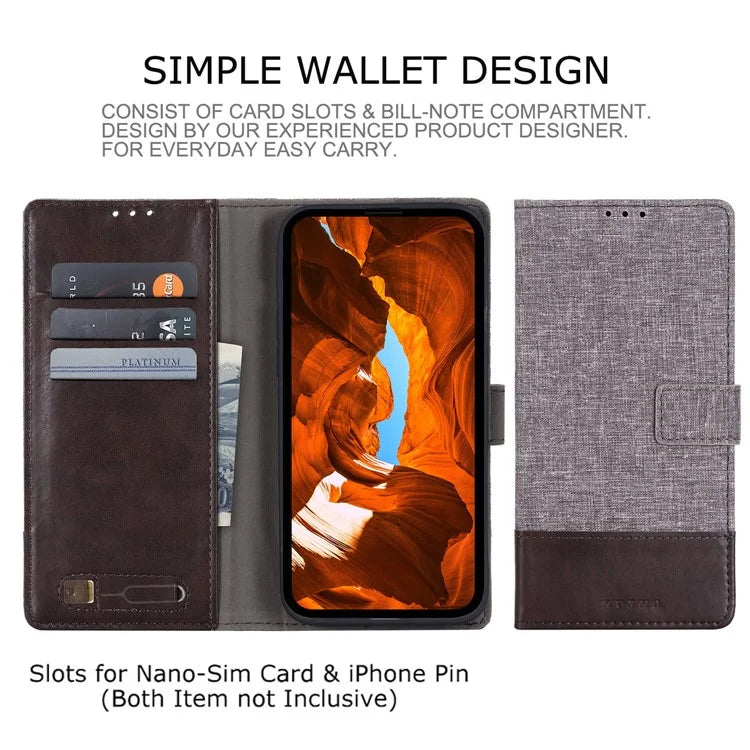 MUXMA MX102 For Google Pixel 8a Case Canvas+Leather+TPU Phone Wallet Cover