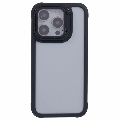 For iPhone 12 Pro Max Case TPU+PC Phone Cover with Lens Frame Bracket