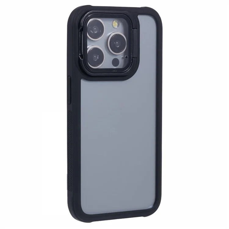 For iPhone 12 Pro Max Case TPU+PC Phone Cover with Lens Frame Bracket