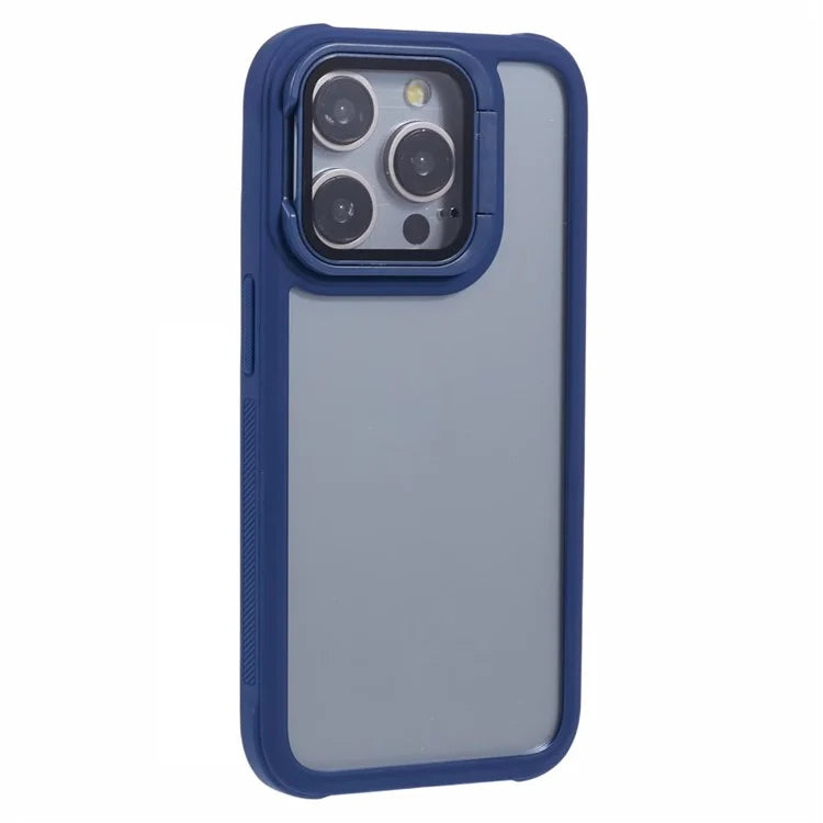 For iPhone 12 Pro Max Case TPU+PC Phone Cover with Lens Frame Bracket