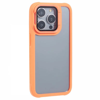 For iPhone 12 Pro Max Case TPU+PC Phone Cover with Lens Frame Bracket