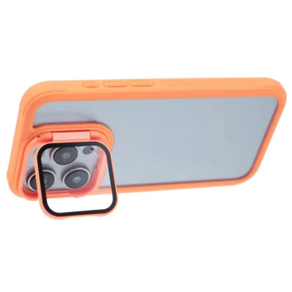 For iPhone 12 Pro Max Case TPU+PC Phone Cover with Lens Frame Bracket