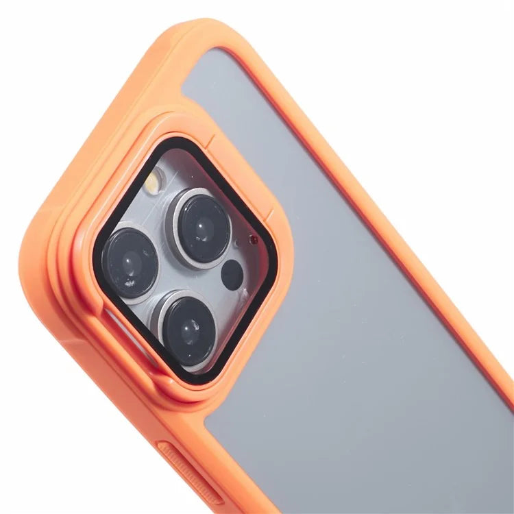 For iPhone 12 Pro Max Case TPU+PC Phone Cover with Lens Frame Bracket