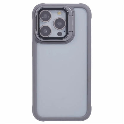 For iPhone 12 Pro Max Case TPU+PC Phone Cover with Lens Frame Bracket