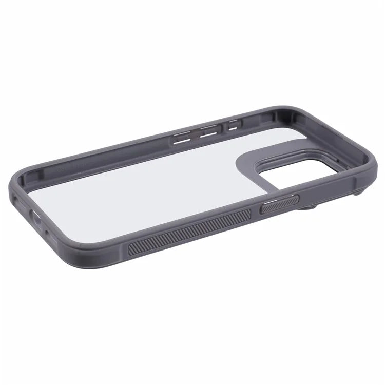 For iPhone 12 Pro Max Case TPU+PC Phone Cover with Lens Frame Bracket