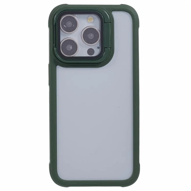 For iPhone 12 Pro Max Case TPU+PC Phone Cover with Lens Frame Bracket