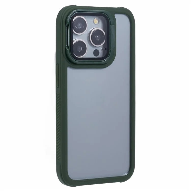 For iPhone 12 Pro Max Case TPU+PC Phone Cover with Lens Frame Bracket