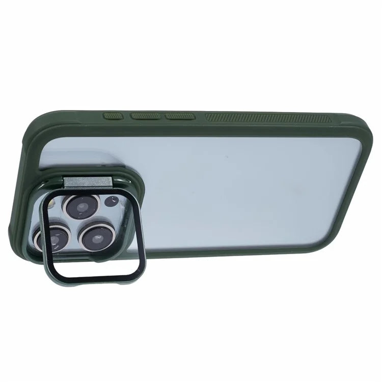For iPhone 12 Pro Max Case TPU+PC Phone Cover with Lens Frame Bracket