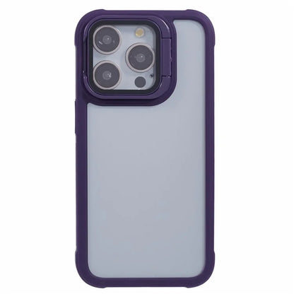 For iPhone 12 Pro Max Case TPU+PC Phone Cover with Lens Frame Bracket