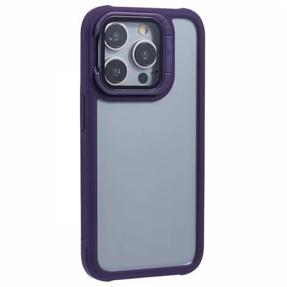 For iPhone 12 Pro Max Case TPU+PC Phone Cover with Lens Frame Bracket