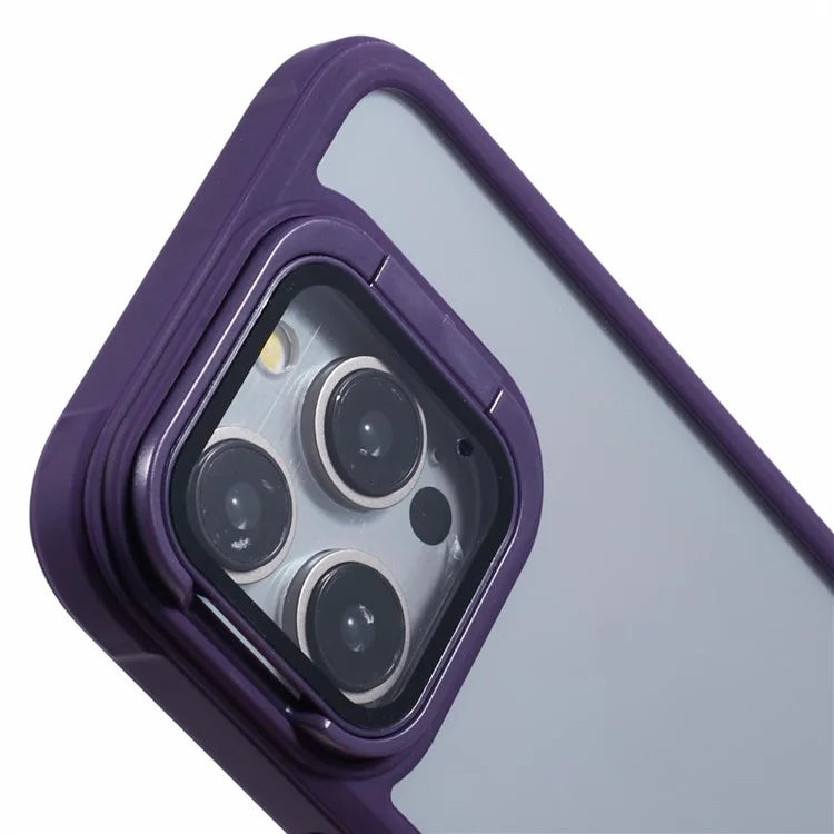 For iPhone 12 Pro Max Case TPU+PC Phone Cover with Lens Frame Bracket