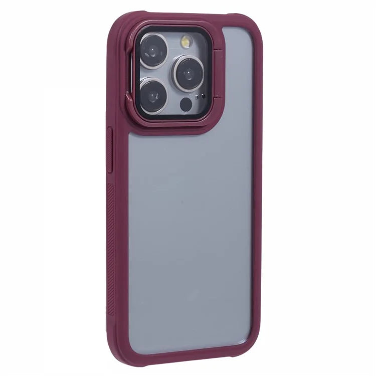 For iPhone 14 Pro Max Case Invisible Kickstand TPU+PC Phone Cover