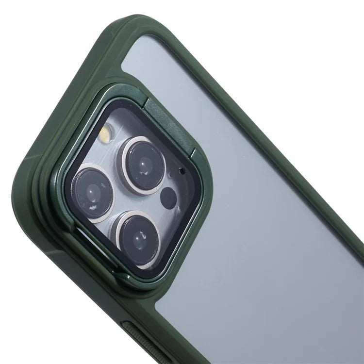 For iPhone 14 Pro Max Case Invisible Kickstand TPU+PC Phone Cover