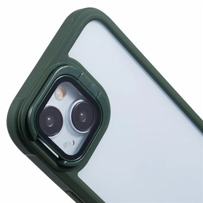 For iPhone 15 Plus Case PC + TPU Phone Cover with Lens Frame Kickstand