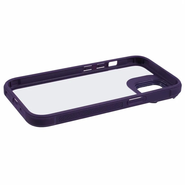 For iPhone 15 Plus Case PC + TPU Phone Cover with Lens Frame Kickstand