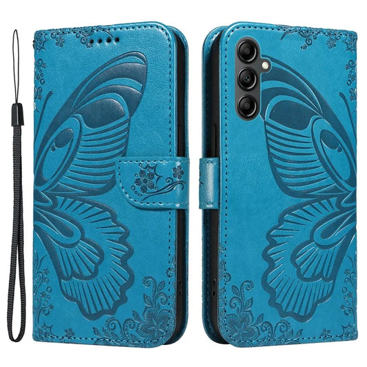 For Samsung Galaxy A05s 4G Case with Hand Strap Butterfly Leather Wallet Phone Cover