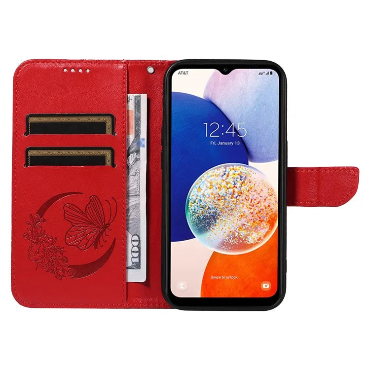 For Samsung Galaxy A05s 4G Case with Hand Strap Butterfly Leather Wallet Phone Cover