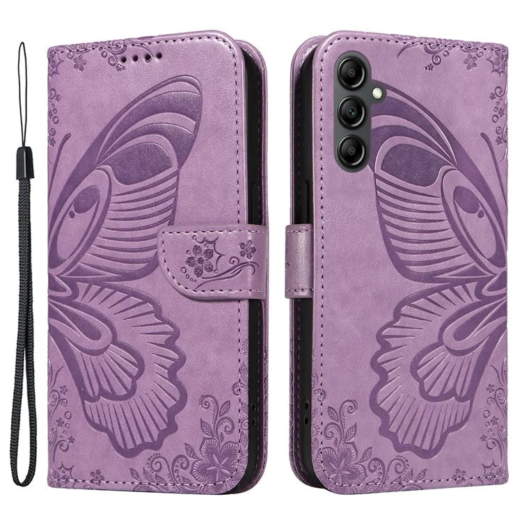 For Samsung Galaxy A05s 4G Case with Hand Strap Butterfly Leather Wallet Phone Cover