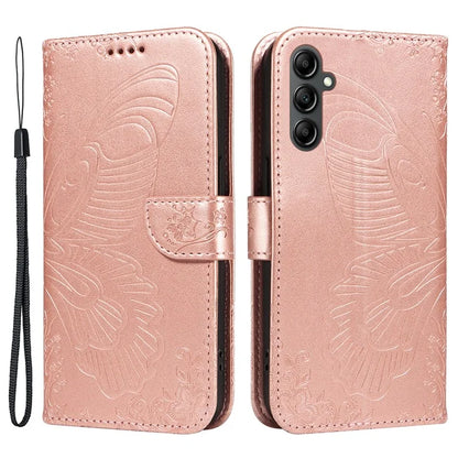 For Samsung Galaxy A05s 4G Case with Hand Strap Butterfly Leather Wallet Phone Cover