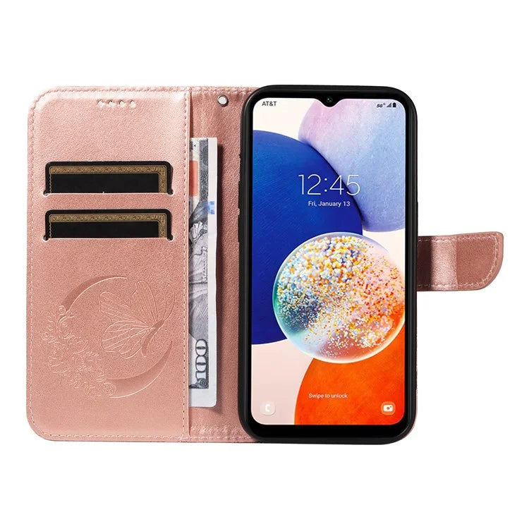 For Samsung Galaxy A05s 4G Case with Hand Strap Butterfly Leather Wallet Phone Cover
