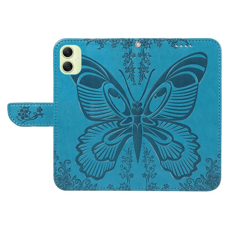 For Samsung Galaxy A05 4G Case Butterfly Leather Wallet Phone Cover with Hand Strap