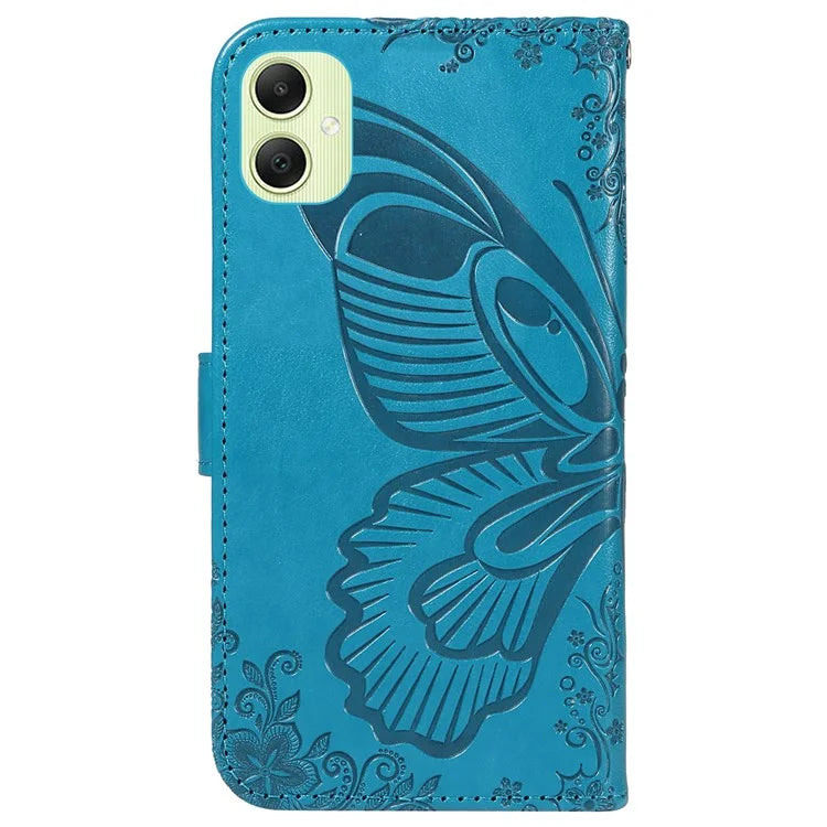 For Samsung Galaxy A05 4G Case Butterfly Leather Wallet Phone Cover with Hand Strap