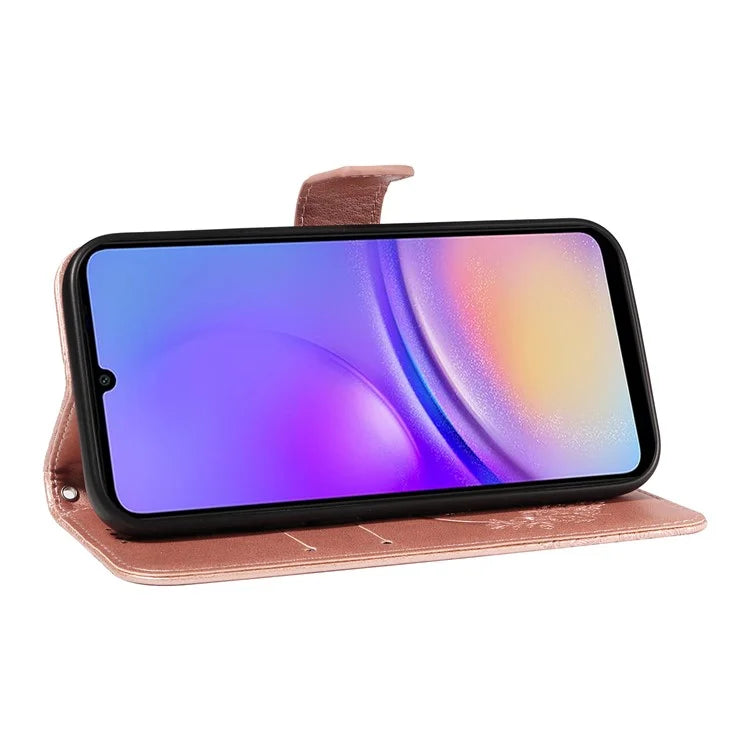 For Samsung Galaxy A05 4G Case Butterfly Leather Wallet Phone Cover with Hand Strap