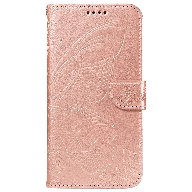For Samsung Galaxy A05 4G Case Butterfly Leather Wallet Phone Cover with Hand Strap