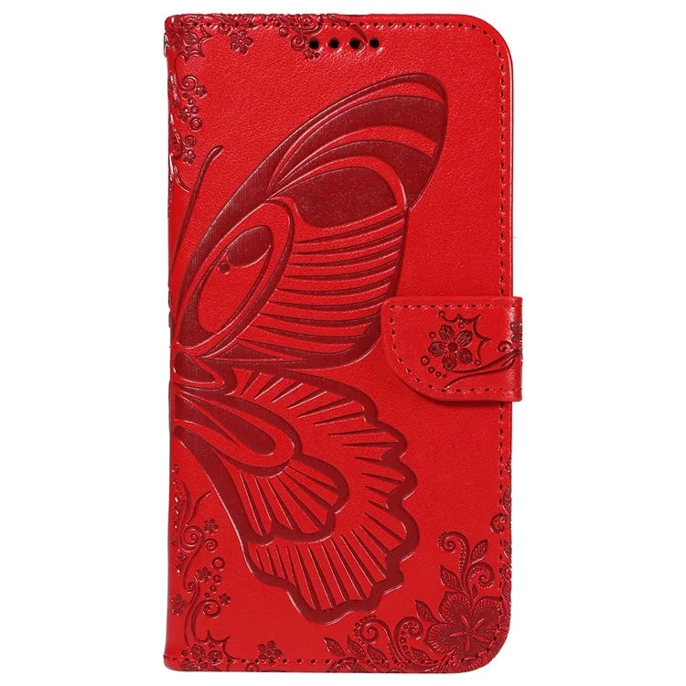 For Samsung Galaxy A05 4G Case Butterfly Leather Wallet Phone Cover with Hand Strap