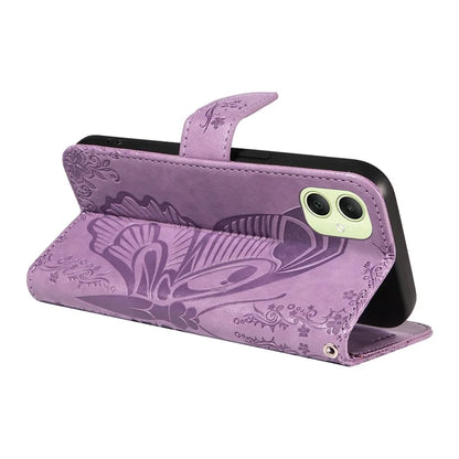 For Samsung Galaxy A05 4G Case Butterfly Leather Wallet Phone Cover with Hand Strap