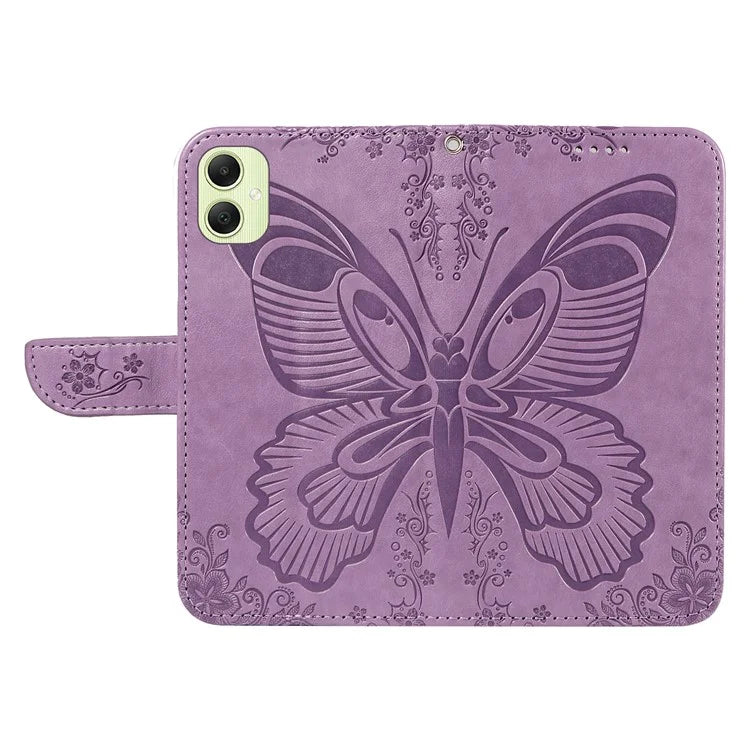 For Samsung Galaxy A05 4G Case Butterfly Leather Wallet Phone Cover with Hand Strap