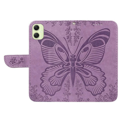 For Samsung Galaxy A05 4G Case Butterfly Leather Wallet Phone Cover with Hand Strap
