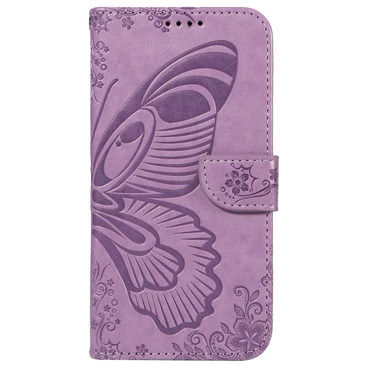 For Samsung Galaxy A05 4G Case Butterfly Leather Wallet Phone Cover with Hand Strap